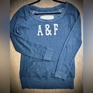 Abercrombie & Fitch Navy Blue A&F Logo Sweatshirt
